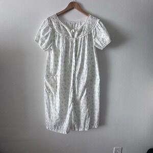 Vintage Barbizon Nightgown Robe Lounge Dainty Grandmacore Floral Lace M